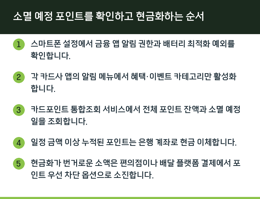 소멸 예정 포인트를 확인하고 현금화하는 순서