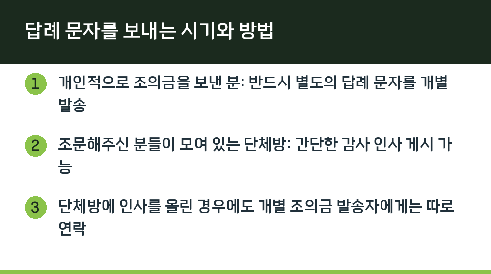 답례 문자를 보내는 시기와 방법