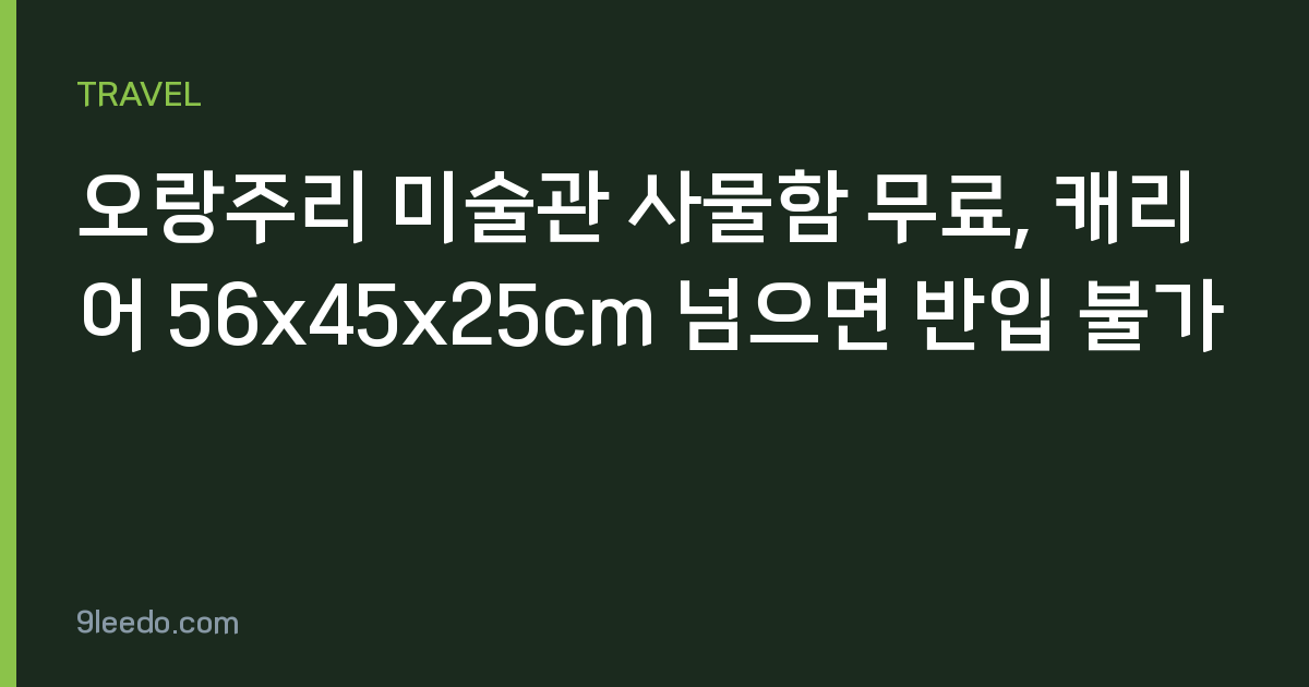 오랑주리 미술관 사물함 무료, 캐리어 56x45x25cm 넘으면 반입 불가