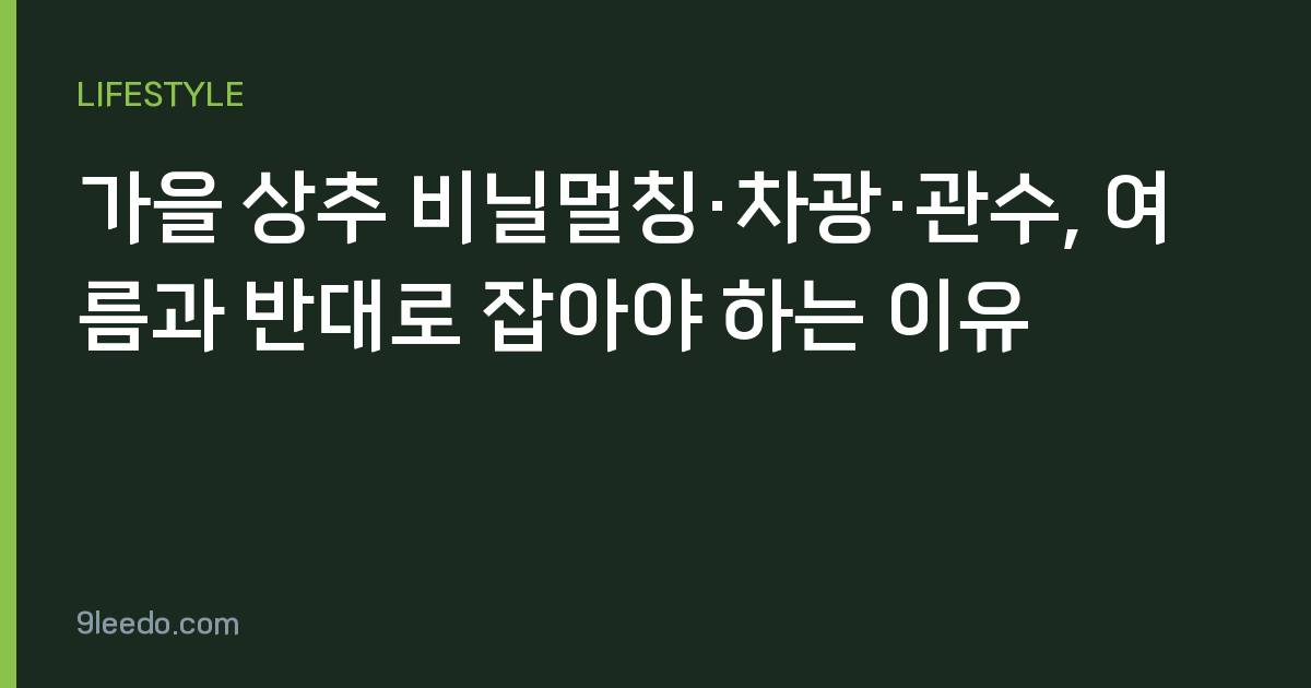 가을 상추 비닐멀칭·차광·관수, 여름과 반대로 잡아야 하는 이유