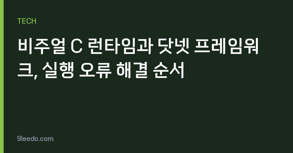 비주얼 C 런타임과 닷넷 프레임워크, 실행 오류 해결 순서