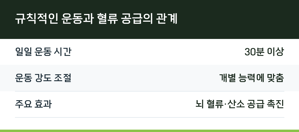 규칙적인 운동과 혈류 공급의 관계