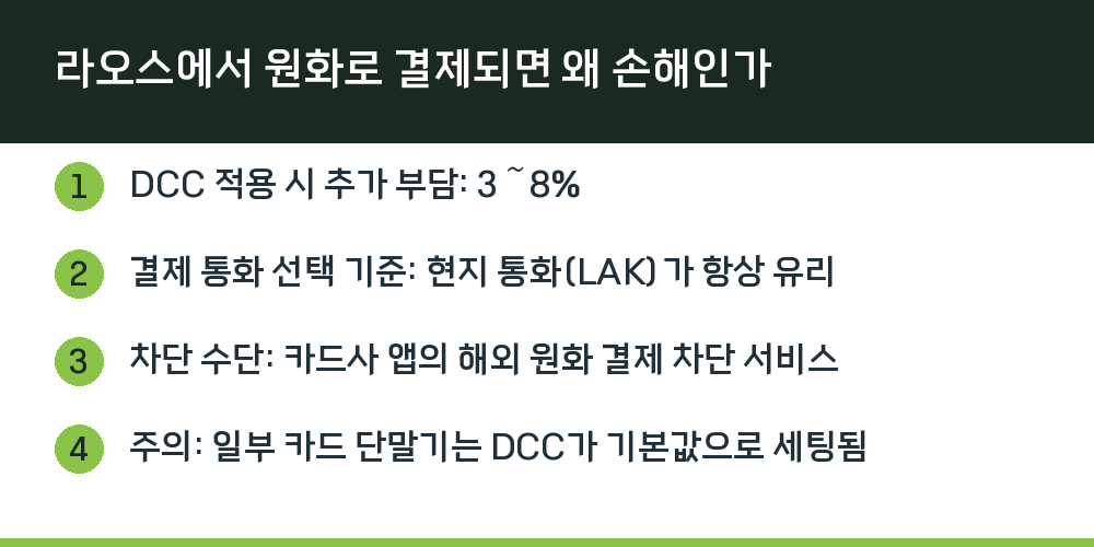 라오스에서 원화로 결제되면 왜 손해인가