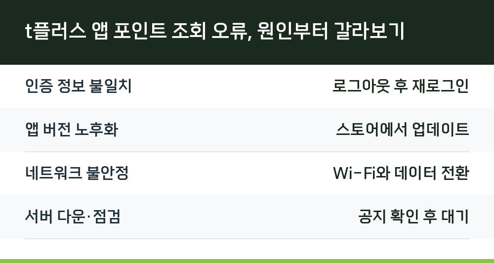 t플러스 앱 포인트 조회 오류, 원인부터 갈라보기