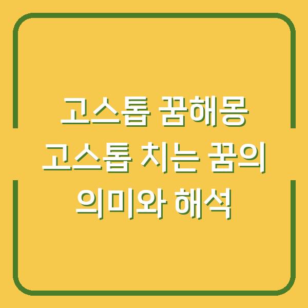 고스톱 꿈해몽 고스톱 치는 꿈의 의미와 해석