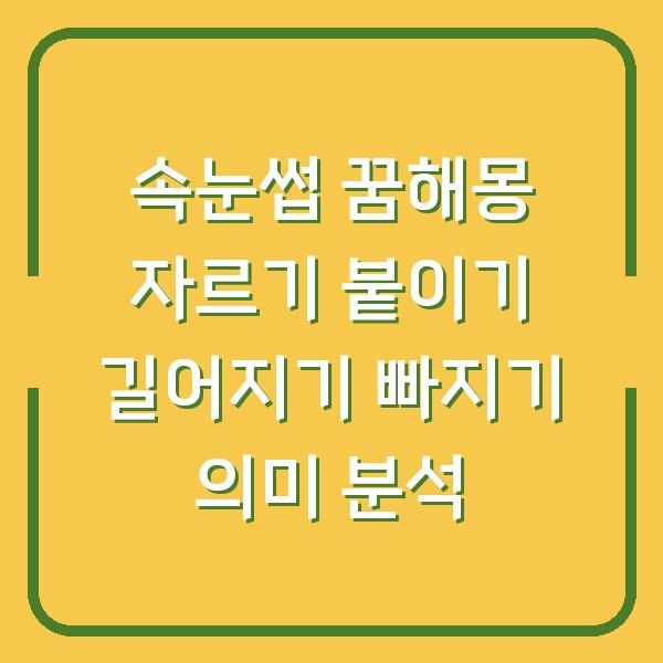 속눈썹 꿈해몽 자르기 붙이기 길어지기 빠지기 의미 분석