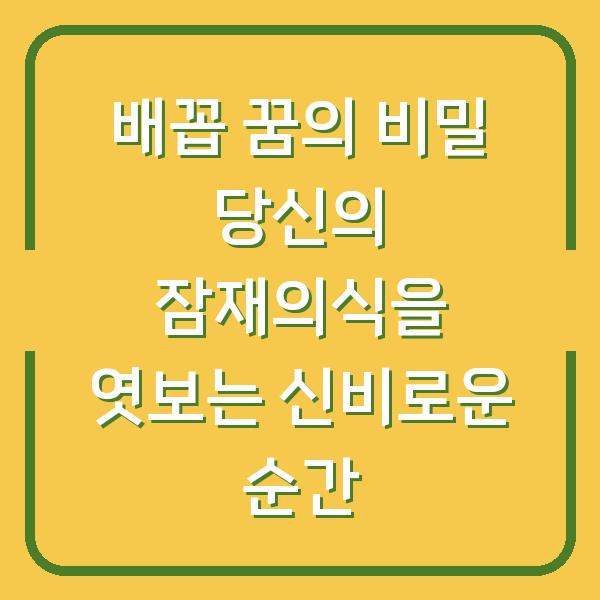 배꼽 꿈의 비밀 당신의 잠재의식을 엿보는 신비로운 순간