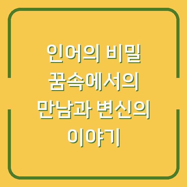 인어의 비밀 꿈속에서의 만남과 변신의 이야기