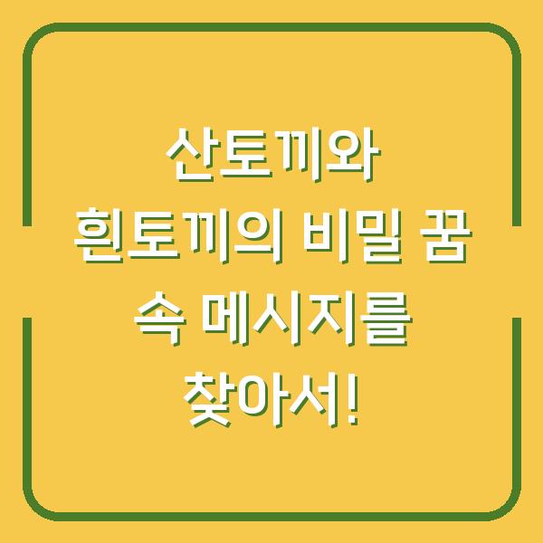 산토끼와 흰토끼의 비밀 꿈 속 메시지를 찾아서!