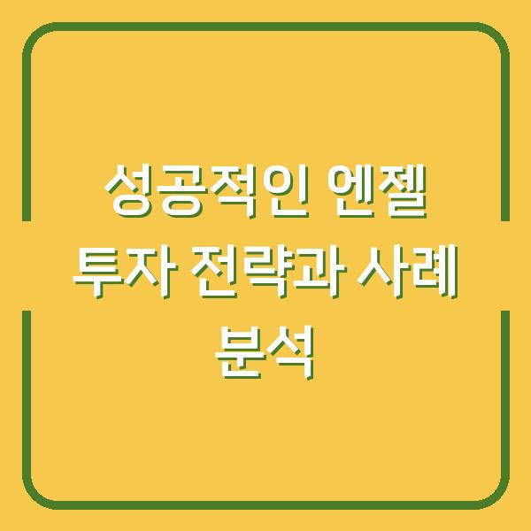 성공적인 엔젤 투자 전략과 사례 분석