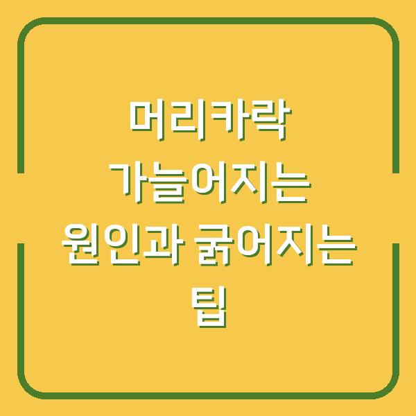 머리카락 가늘어지는 원인과 굵어지는 팁