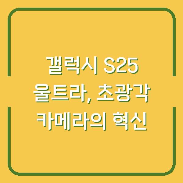 갤럭시 S25 울트라, 초광각 카메라의 혁신
