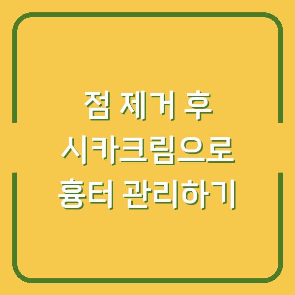 점 제거 후 시카크림으로 흉터 관리하기