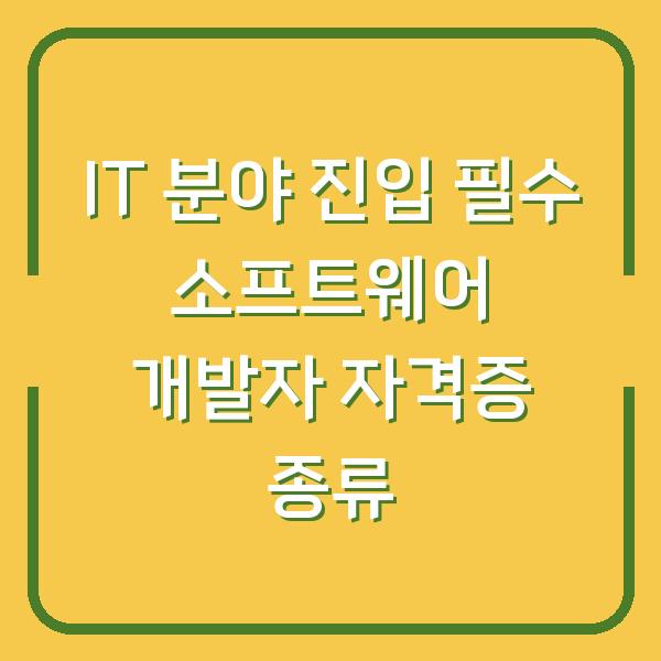 IT 분야 진입 필수 소프트웨어 개발자 자격증 종류