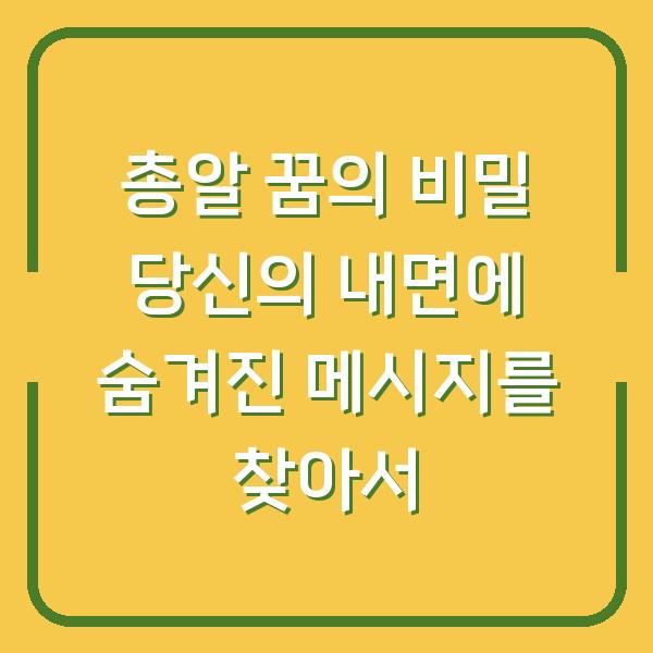 총알 꿈의 비밀 당신의 내면에 숨겨진 메시지를 찾아서