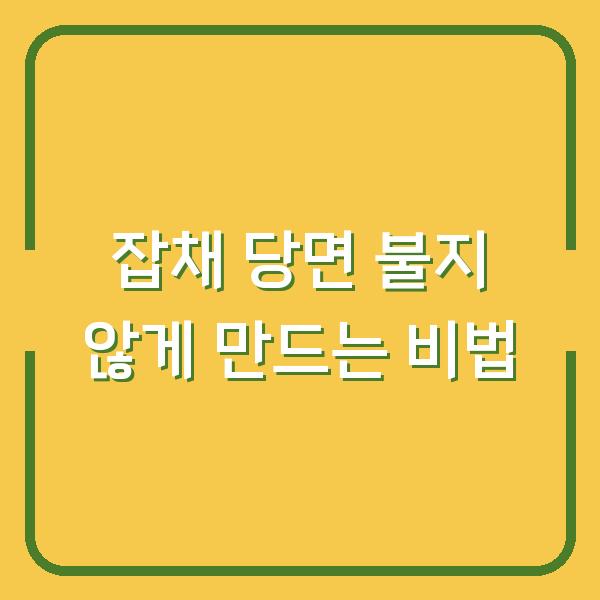 잡채 당면 불지 않게 만드는 비법