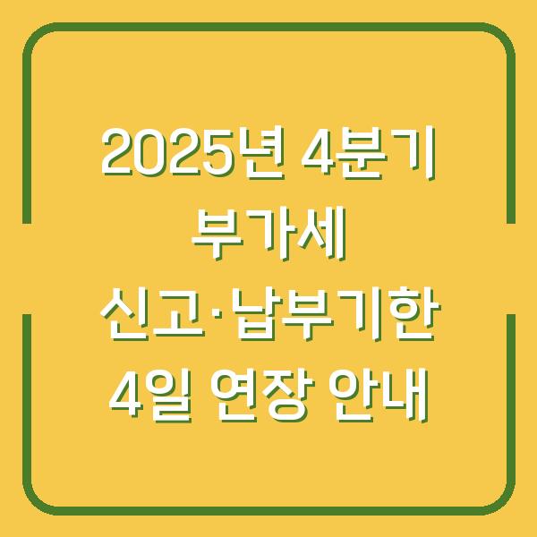 2025년 4분기 부가세 신고·납부기한 4일 연장 안내