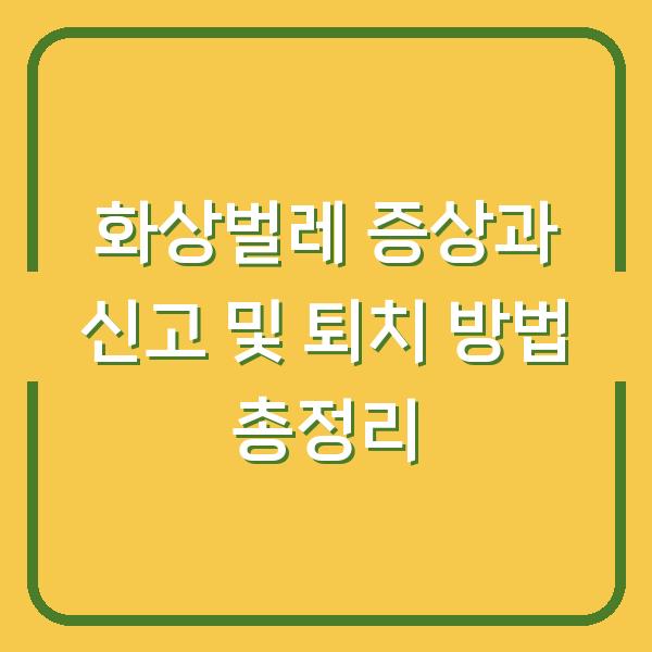 화상벌레 증상과 신고 및 퇴치 방법 총정리