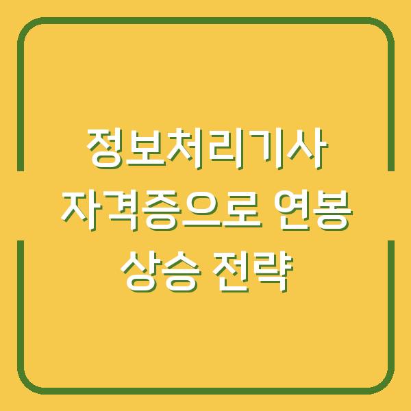 정보처리기사 자격증으로 연봉 상승 전략