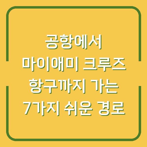 공항에서 마이애미 크루즈 항구까지 가는 7가지 쉬운 경로