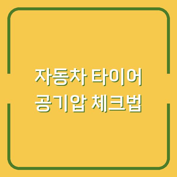 자동차 타이어 공기압 체크법