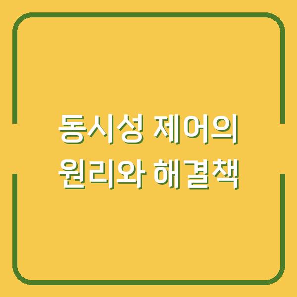 동시성 제어의 원리와 해결책