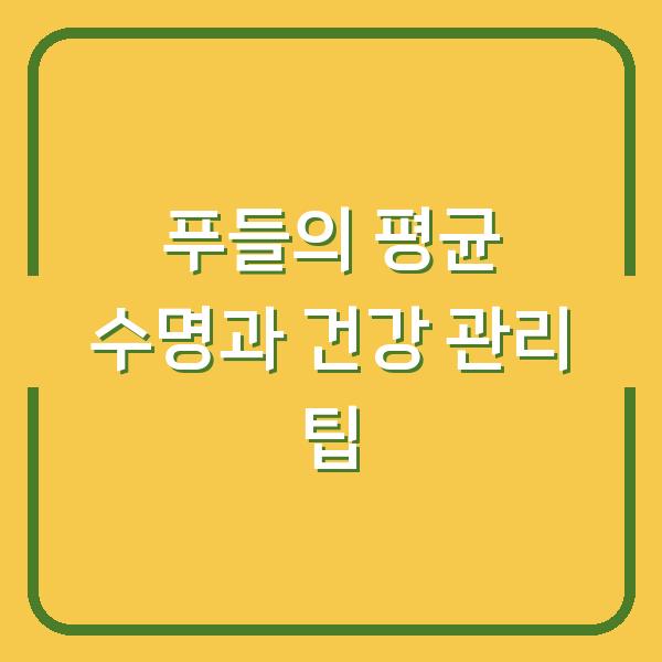 푸들의 평균 수명과 건강 관리 팁