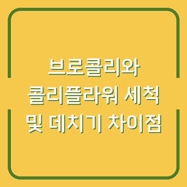브로콜리와 콜리플라워 세척 및 데치기 차이점