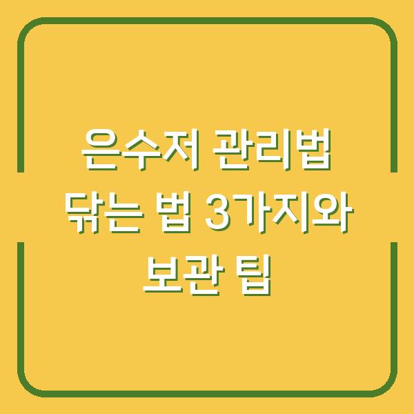 은수저 관리법 닦는 법 3가지와 보관 팁