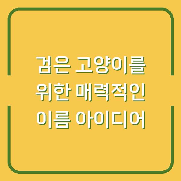 검은 고양이를 위한 매력적인 이름 아이디어