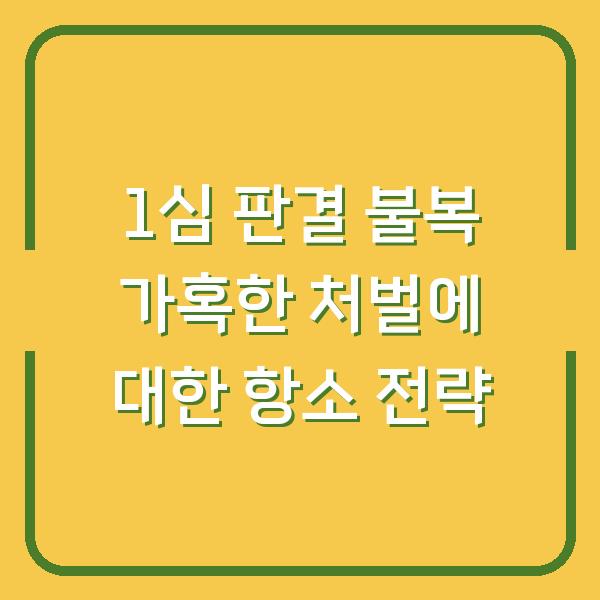 1심 판결 불복 가혹한 처벌에 대한 항소 전략