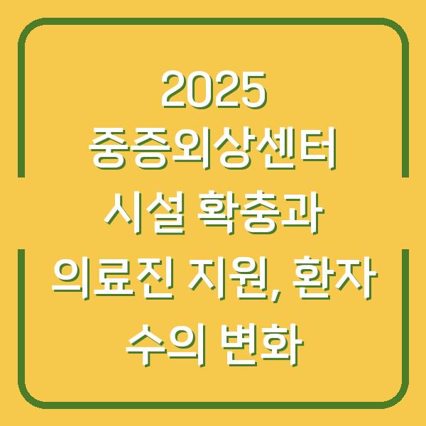 2025 중증외상센터 시설 확충과 의료진 지원, 환자 수의 변화