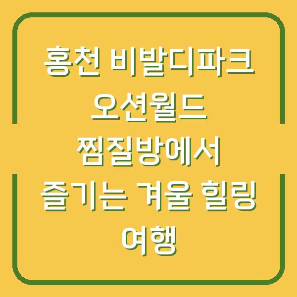 홍천 비발디파크 오션월드 찜질방에서 즐기는 겨울 힐링 여행