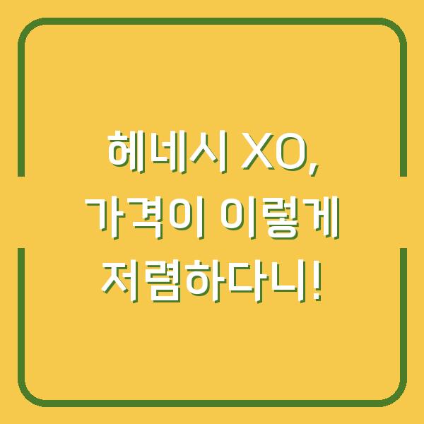 헤네시 XO, 가격이 이렇게 저렴하다니!
