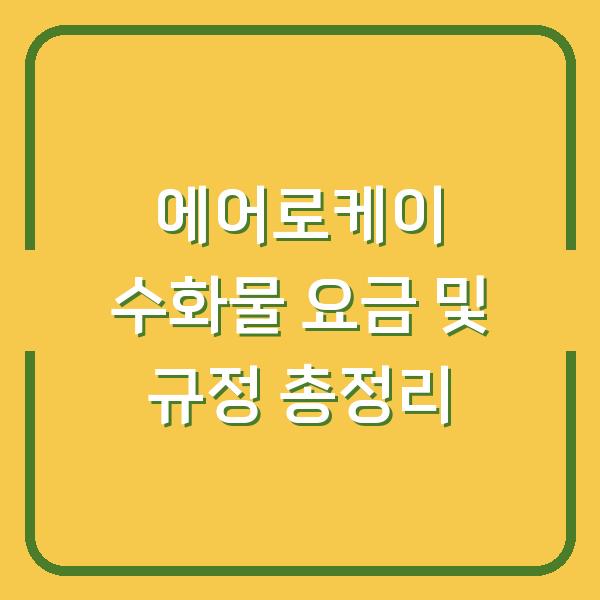 에어로케이 수화물 요금 및 규정 총정리