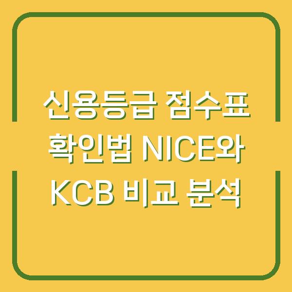 신용등급 점수표 확인법 NICE와 KCB 비교 분석