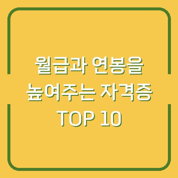 월급과 연봉을 높여주는 자격증 TOP 10