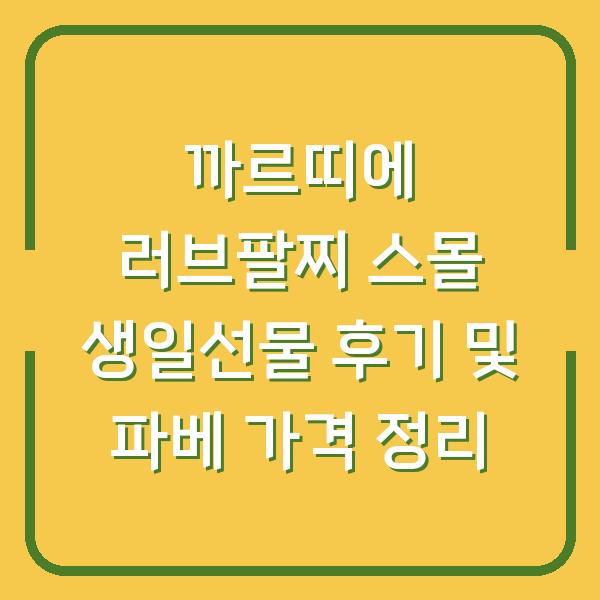 까르띠에 러브팔찌 스몰 생일선물 후기 및 파베 가격 정리