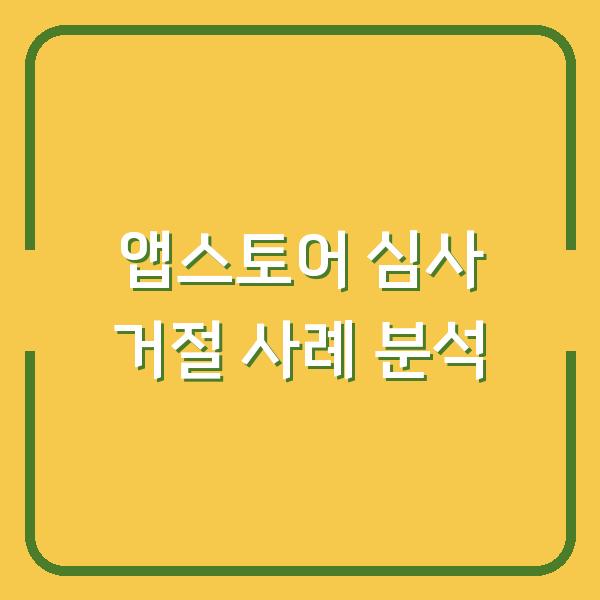 앱스토어 심사 거절 사례 분석