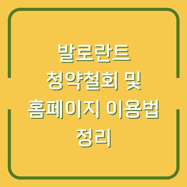 발로란트 청약철회 및 홈페이지 이용법 정리