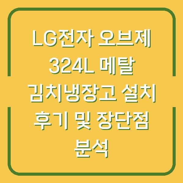 LG전자 오브제 324L 메탈 김치냉장고 설치 후기 및 장단점 분석