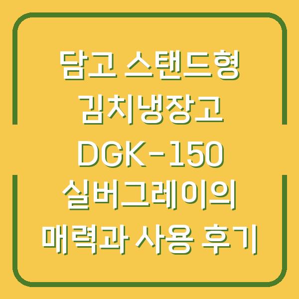 담고 스탠드형 김치냉장고 DGK-150 실버그레이의 매력과 사용 후기