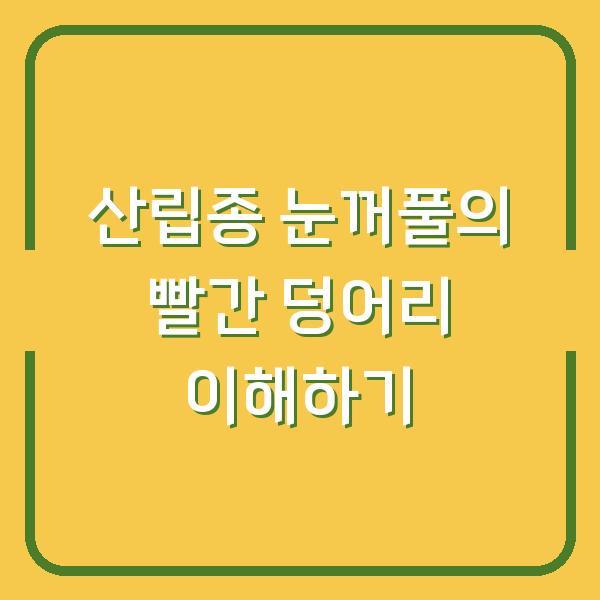 산립종 눈꺼풀의 빨간 덩어리 이해하기