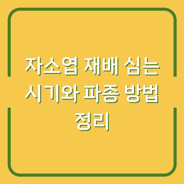 자소엽 재배 심는 시기와 파종 방법 정리
