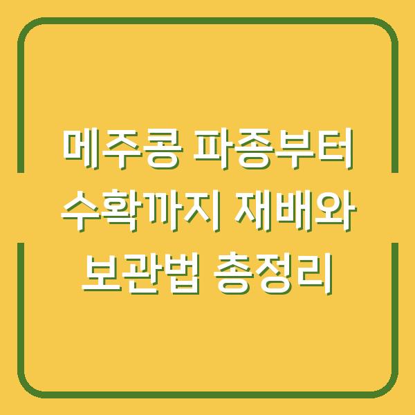 메주콩 파종부터 수확까지 재배와 보관법 총정리