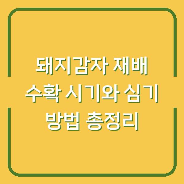 돼지감자 재배 수확 시기와 심기 방법 총정리