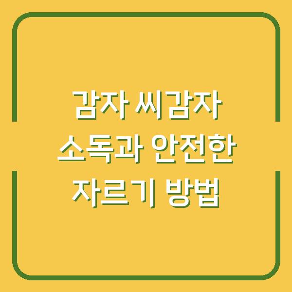 감자 씨감자 소독과 안전한 자르기 방법