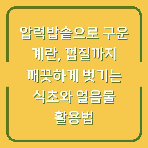 압력밥솥으로 구운 계란, 껍질까지 깨끗하게 벗기는 식초와 얼음물 활용법