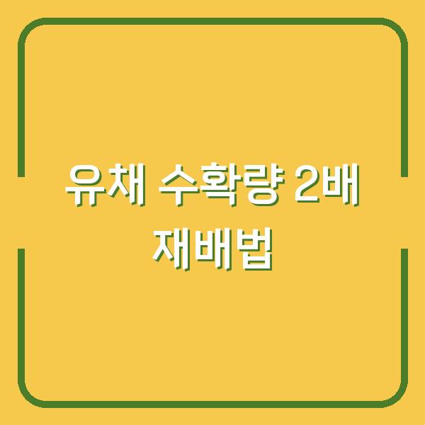 유채 심기, 수확량 2배로 늘리는 3가지 재배 포인트