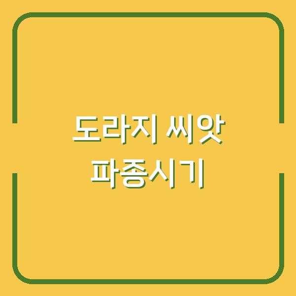 도라지 씨앗 파종시기 놓치면 내년에도 못 먹습니다